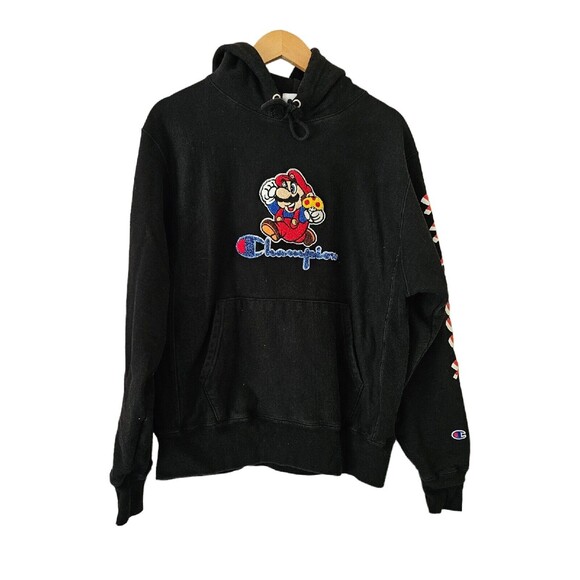 CHAMPION‎ MARIO BROTHERS Hoodie  Reverse Weave Sweatshirt Kanji - Picture 2 of 5